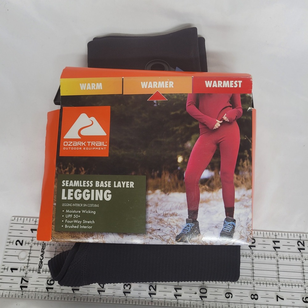 Ozark Trail Womens Seamless Base Layer Legging Black Warmest UPF 50+ Stretch